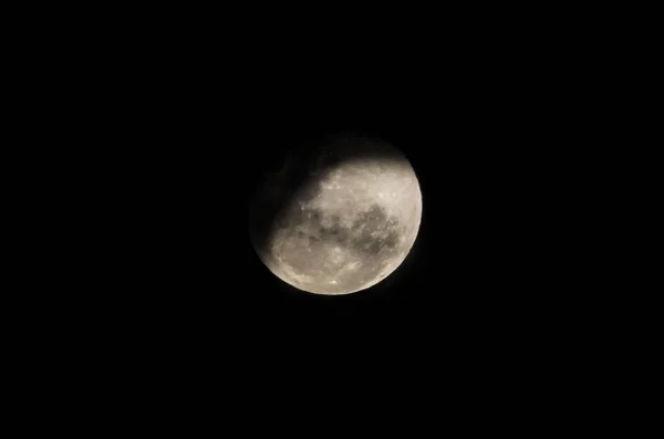 Bela Foto Lua Crescente Close Com Céu Escuro Fundo — Fotografia de Stock