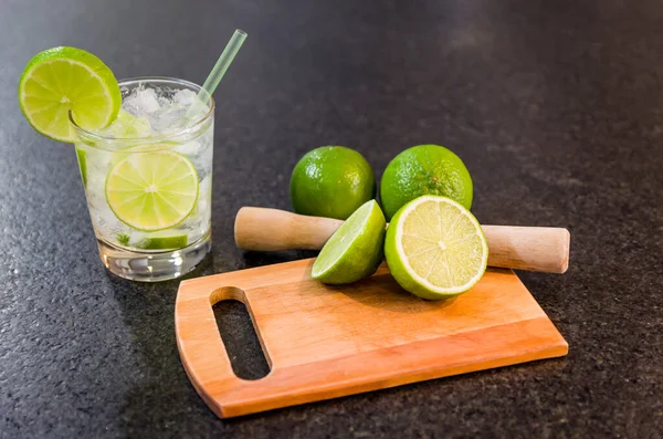 Caipirinha Traditional Brazilian Alcoholic Drink Typical Drink Made Sugar Lemon — Stock Photo, Image