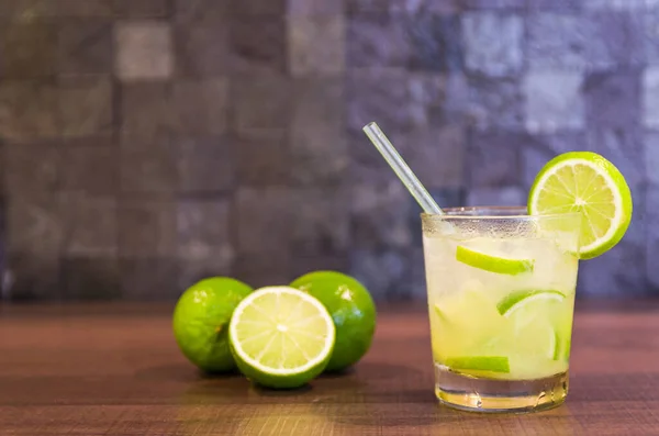 Caipirinha Traditional Brazilian Alcoholic Drink Typical Drink Made Sugar Lemon — Stock Photo, Image