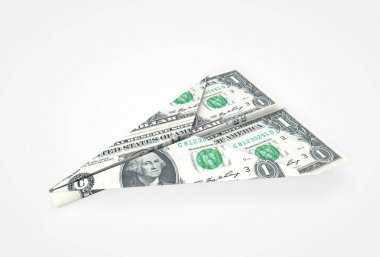 Kağıt Uçak bir ABD Doları tasarısının (banknot) yaptı. Aile kavramı, bütçe tasarruf ve giderleri.