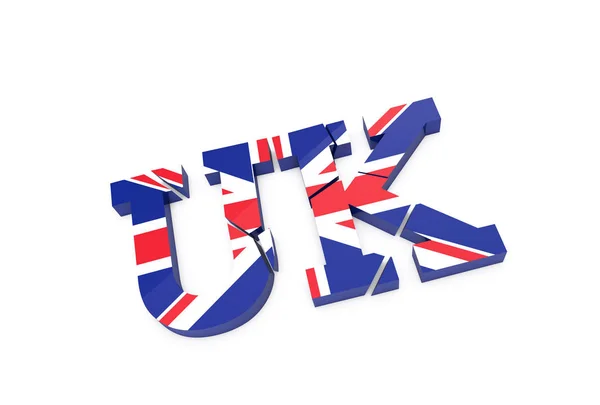 Letters Met Groot Brittannië Vlag Patroon Gebroken Verenigd Koninkrijk Nationale — Stockfoto