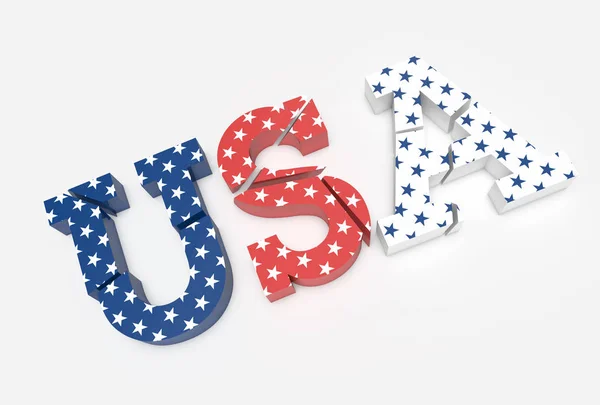 Broken Letters Making Word Usa National Economic Issues Concept — Stock Photo, Image