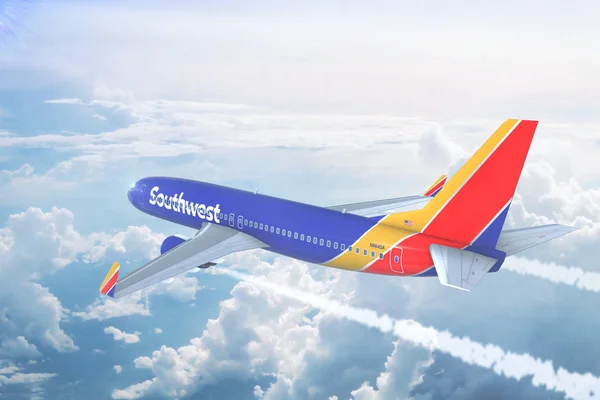 Luchtfoto Van Southwest Airlines Boeing 737 — Stockfoto