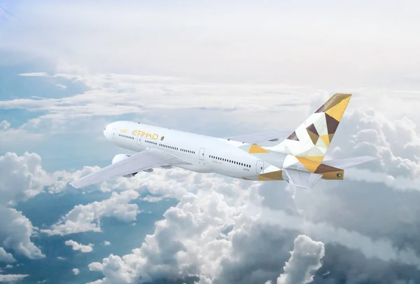 Hava uçuş görünümünü Etihad Airways Boeing 777