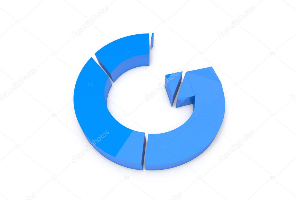 Broken G letter colored in blue color. Brand Crisis Concept.