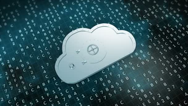 Sicheres Cloud Computing Konzept Datenschutz Cloud Datenspeicherung — Stockvideo