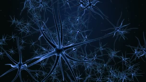 Células Neuronales Enviando Señales Pulsantes Dentro Cerebro — Vídeos de Stock