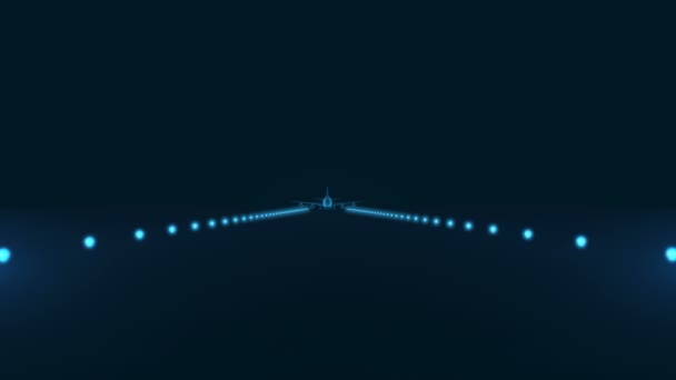 Passagerarflygplan Som Lyfter Från Abstrakt Flygplatsens Landningsbana Precis Innan Kameran — Stockvideo