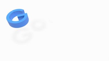 3D mektup G, o, o, g, l ve e aşağı düşer ve kelime Google şekillendirme crash.