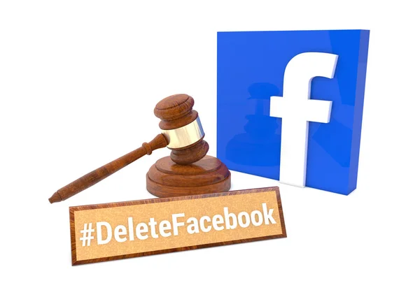 Бюро Наліт Hashtag Deletefacebook Молотка Фоновому Режимі Стокове Фото