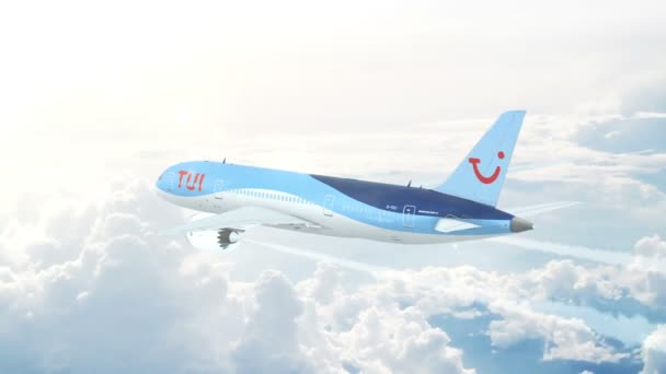 Vista Aérea Vuelo Tui Airways Thomson Airways Boeing 787 Dreamliner — Vídeos de Stock