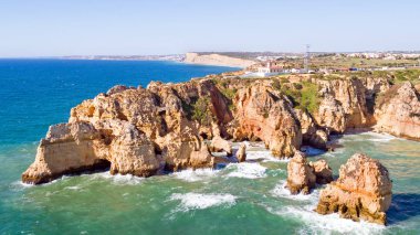 Ponte Piedade Lighthouse Lagos Portekiz ile gelen hava