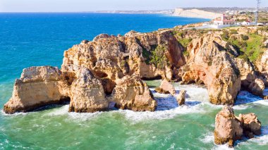 Ponte Piedade Lighthouse Lagos Portekiz ile gelen hava