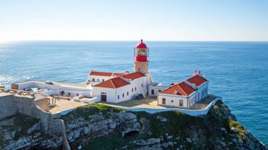 Deniz feneri Cabo Vicente Sagres Portekiz gelen hava