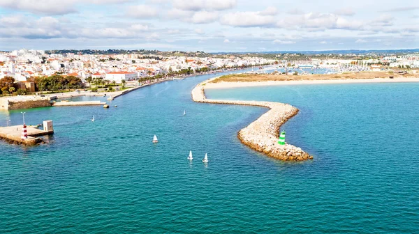 Aérea de la ciudad de Lagos en el Algarve en Portugal — Foto de Stock