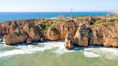 Ponte Piedade Lighthouse Lagos Portekiz ile gelen hava