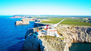 Deniz feneri Cabo Vicente Sagres Portekiz gelen hava