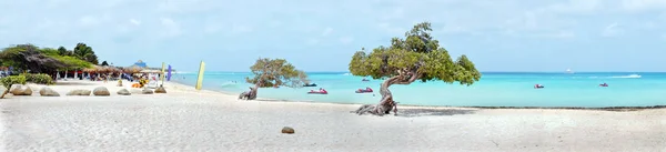 Panorama dalla spiaggia dell'aquila sull'isola di Aruba nel mare dei Caraibi — Foto Stock