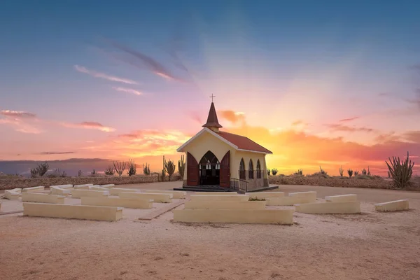Alto Vista kappeli Aruba saarella Karibialla — kuvapankkivalokuva