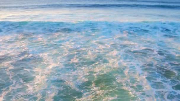 Aerial from ocean waves — Stock Video
