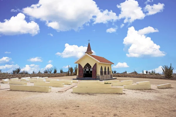 Alto Vista kappeli Aruba saarella Karibialla — kuvapankkivalokuva