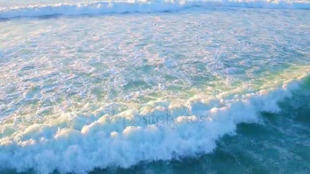 Aerial from ocean waves at the atlantic ocean — Stock Video