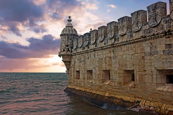 Tour Belem à Lisbonne Portugal au coucher du soleil — Photo