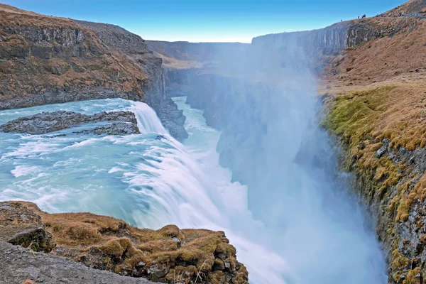Starke Gullfoss-Wasserfälle in Island — Stockfoto