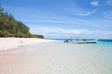 Gili Meno Island beach, Endonezya geleneksel tekne