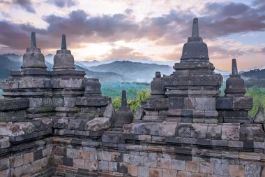 Endonezya orta Java Borobudur Tapınağı. Bu ünlü Buddh