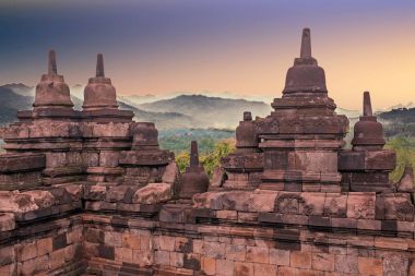 Endonezya orta Java Borobudur Tapınağı. Bu ünlü Buddh