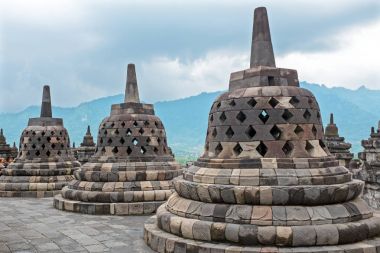 Endonezya orta Java Borobudur Tapınağı. Bu ünlü Buddh