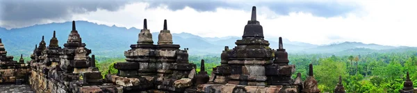 Panorama Borobudur Tapınağı Endonezya Merkezi Java. — Stok fotoğraf