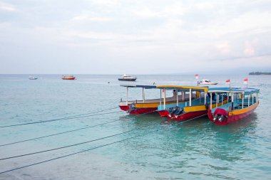 Gili Meno Endonezya geleneksel tekneler