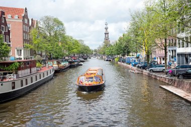 Şehir Manzaralı Prinsengracht, Hollanda'nın Amsterdam