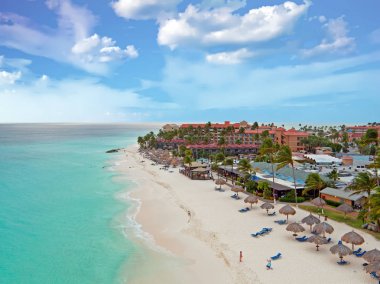 Druif Beach Aruba Island güneşler Karayipler'de hava