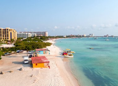 Palm Beach Aruba Island Karayip Denizi üzerinde hava