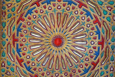 eski renkli ahşap desen, çağdaş Fas tarzı