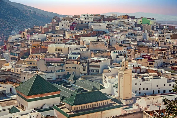 Moulay Idriss in Morocco at sunset — Stock Photo, Image