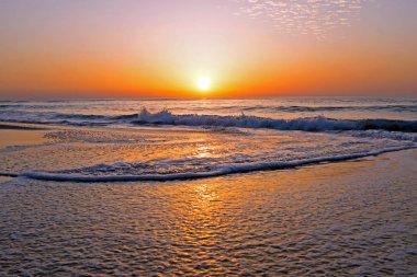 Portekiz Atlantik Okyanusu güzel günbatımı