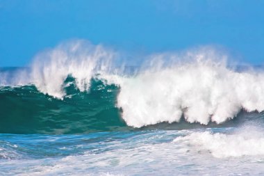 Ocean wave at the atlantic ocean in Portugal clipart
