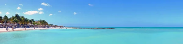 Panorama from Palm Beach on Aruba island in the Caribbean Sea — Stock Photo, Image