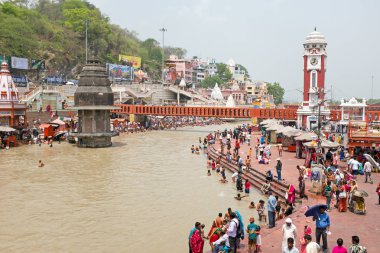 Hardwar, Hindistan - 24 Nisan 2017: Hardwar River Ga görünüm