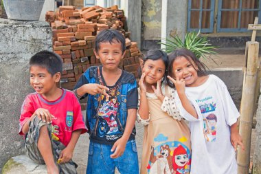 Lombok, Endonezya - 30 Aralık 2016: St Endonezya çocuklarda