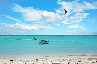 Uçurtma sörfü Karayip Denizi Aruba Island