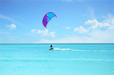 Uçurtma sörfü Karayip Denizi Aruba Island