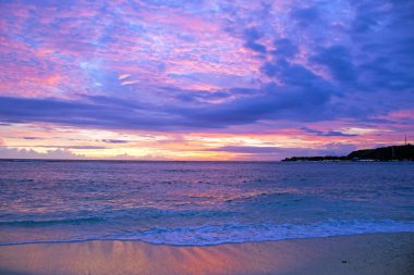 Gili Meno Endonezya Asya inanılmaz günbatımı