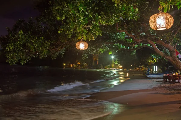 Beach scenery at night in Lombok, Indonesia — Stock Photo, Image