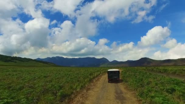 Java Indonesia Diciembre 2016 Conduciendo Volcán Bromo Java Indonesia — Vídeos de Stock