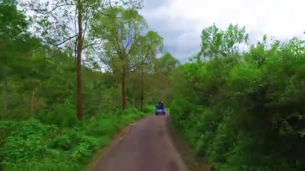 Джава Индонезия Декабря 2016 Года Вождение Сельской Местности Острова Ява — стоковое видео